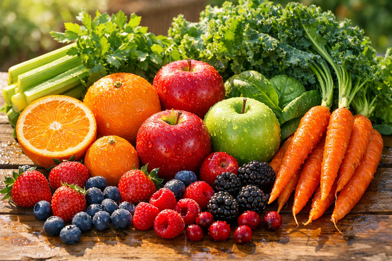 Fresh produce used in juice formulations