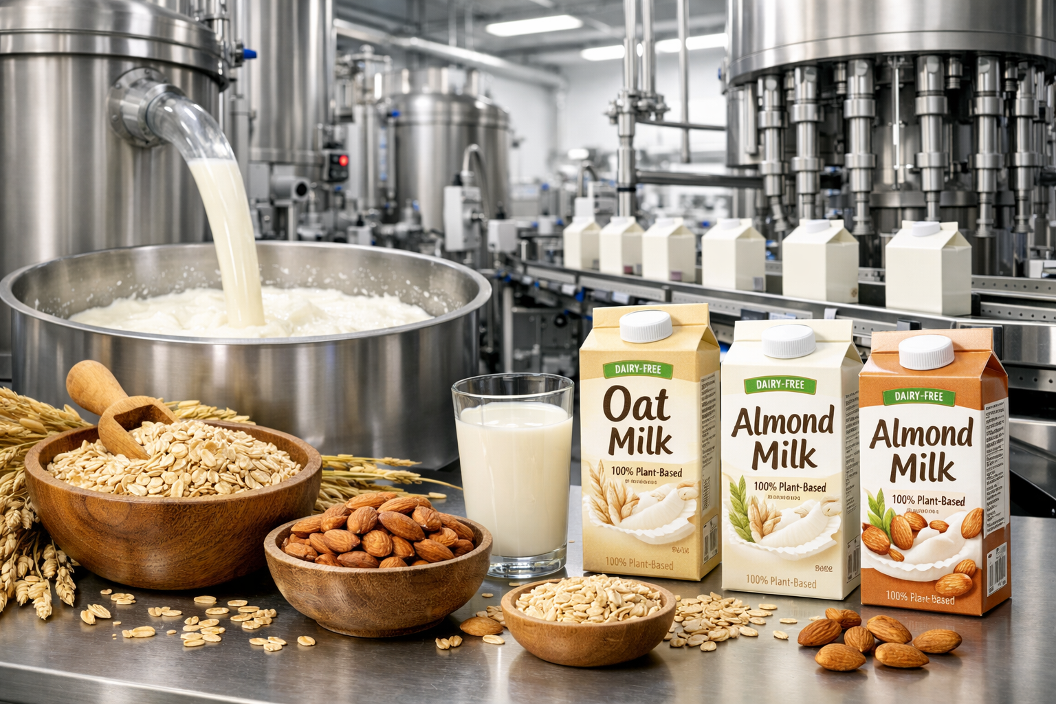Plant-based milk production process